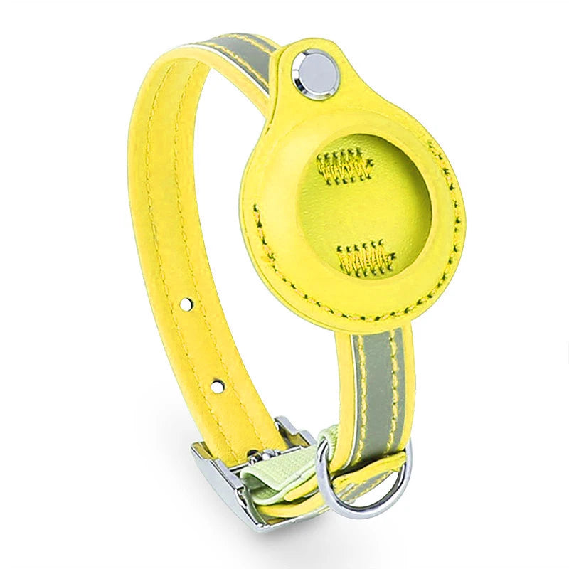 Anti-Lost Pet Cat Collar – Waterproof Reflective Collar with Apple Airtag Holder for Tracking and Positioning (Air Tag not Included).