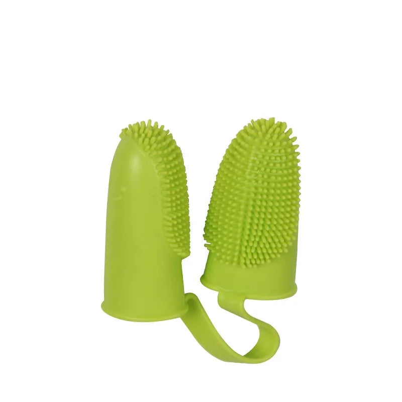 Dog Super Soft Double Finger Toothbrush – TPR Pet Teeth Cleaning Tool for Bad Breath & Oral Care.
