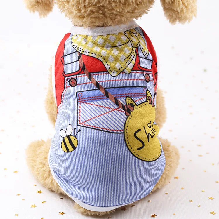 Pet Dog Clothes Clothing Cartoon Puppy Dogs Soft Vests Summer Shirt Casual T-Shirt for Small Pet Supplies vest for dogs