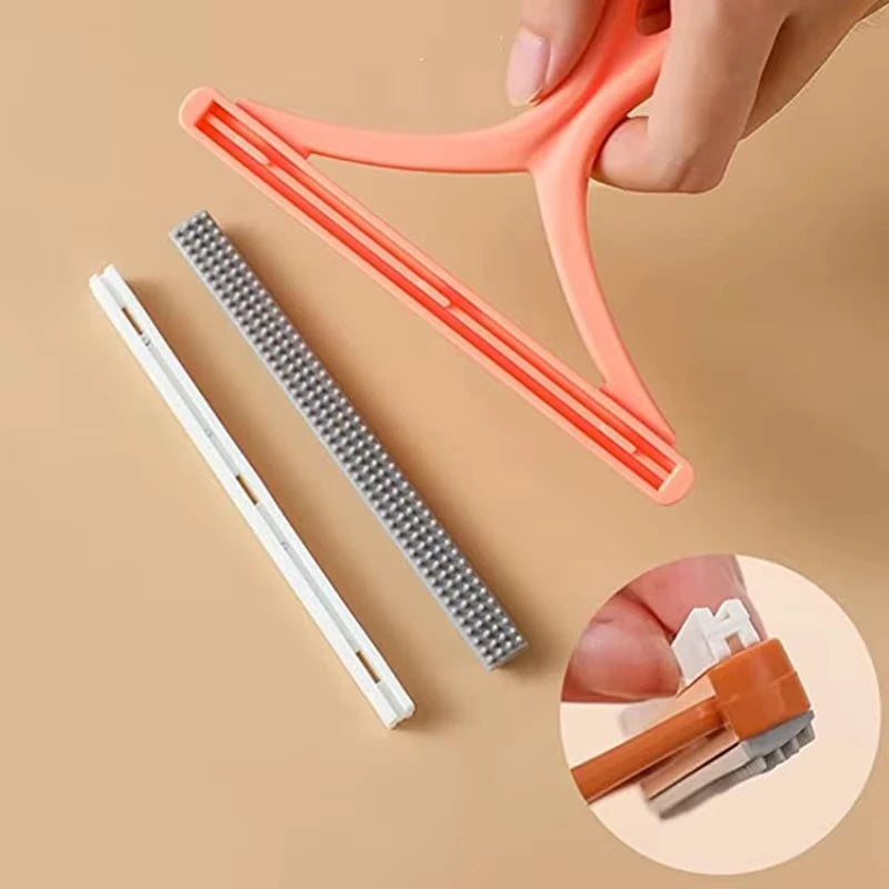 1pc 2in1 Double Sided Pet Hair Remover Lint Remover Clean Tool Shaver Sweater Cleaner Fabric Shaver Scraper For Clothes Carpet