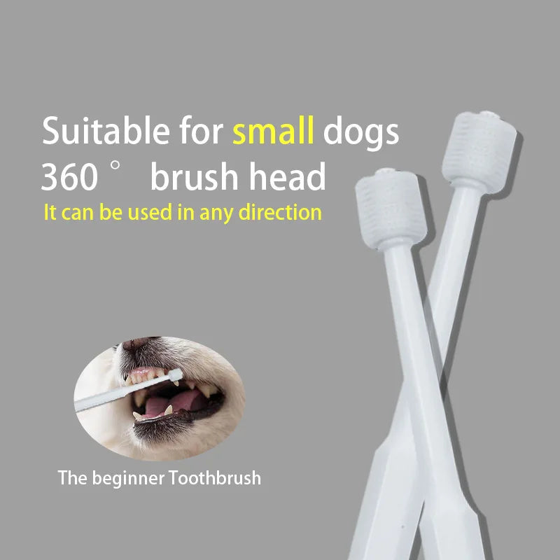 360-Degree Pet Toothbrush – Cat & Dog Teeth Care for Bad Breath, Tartar Removal, and Oral Hygiene.