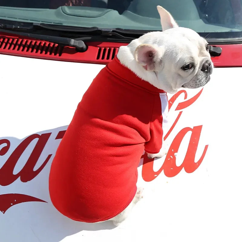 Pet Sports Clothing For Small Medium Dogs Plus Velvet Cats Zipper Leisure Sweater Coat French Bulld