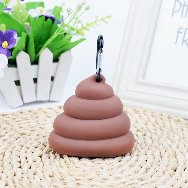 1pc Pet Poop Bag – Poop-Shaped Waste Bags with Portable Dispenser.