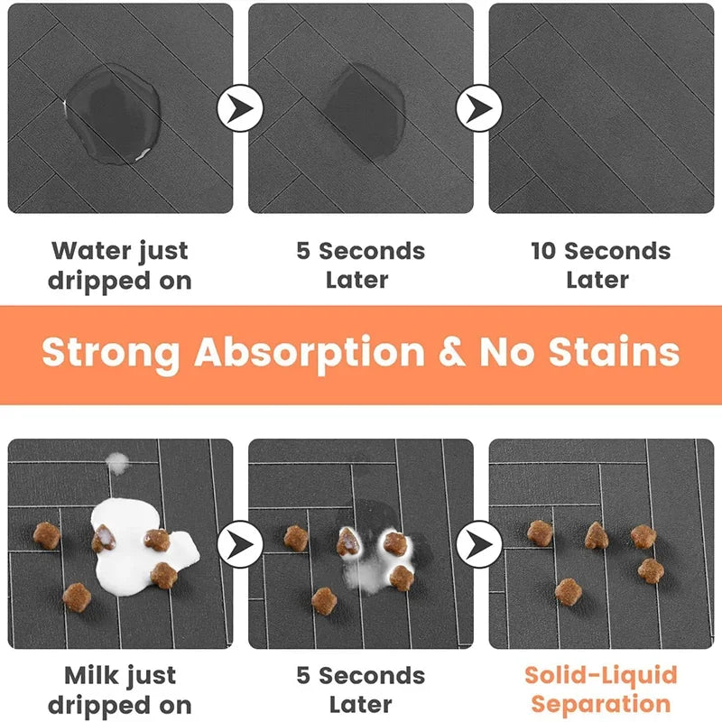Dog Food Mat -Absorbent Dog Cat Mat for Food and Water Bowl, Quick Dry Dog Bowl Mat Dog Accessories-Dog Water Matt for Sloppy Drinkers