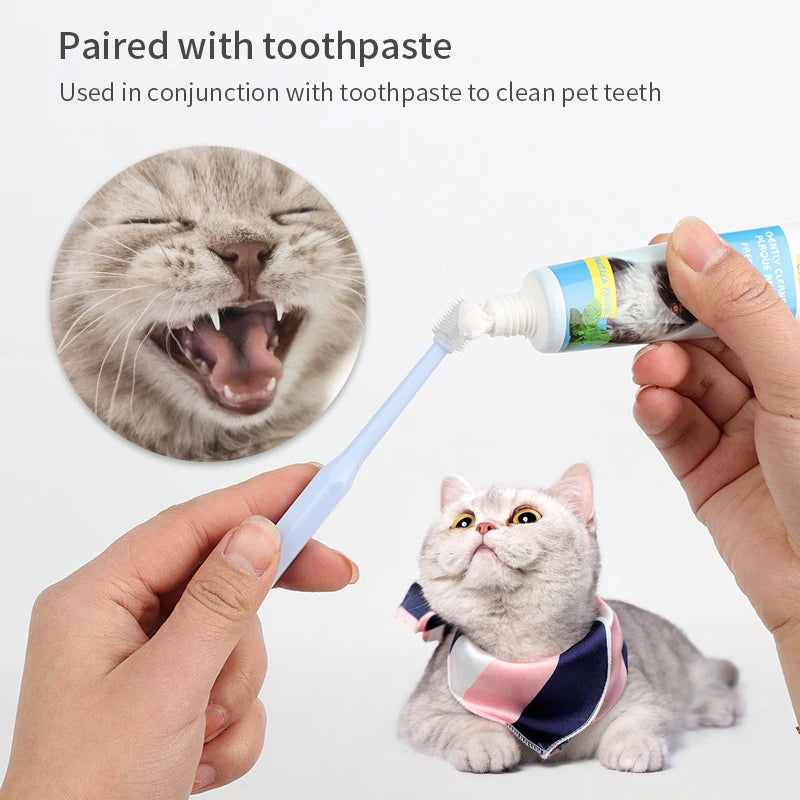 360-Degree Pet Toothbrush – Cat & Dog Teeth Care for Bad Breath, Tartar Removal, and Oral Hygiene.