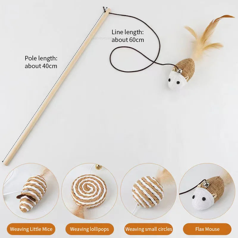 Teaser Feather Cat Wand Toy