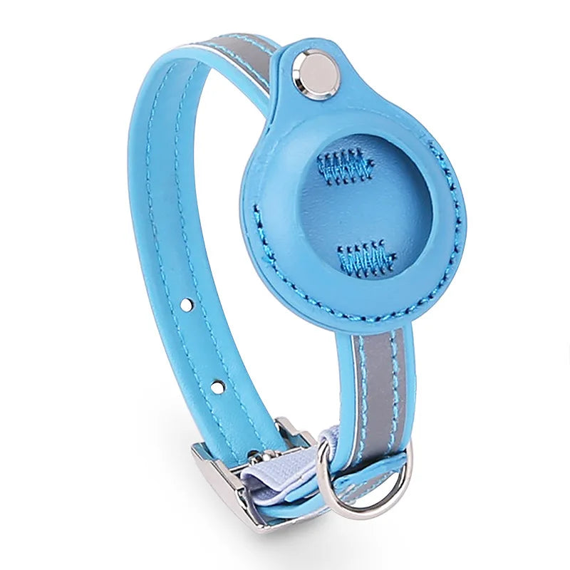 Anti-Lost Pet Cat Collar – Waterproof Reflective Collar with Apple Airtag Holder for Tracking and Positioning (Air Tag not Included).
