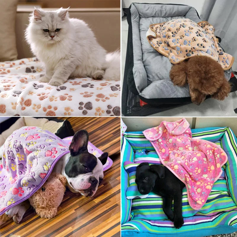 Pet Soft Blankets for Dogs - Fluffy Cats Dogs Blankets for Small Medium & Large Dogs, Cute Print Pet Throw Puppy Blankets Fleece