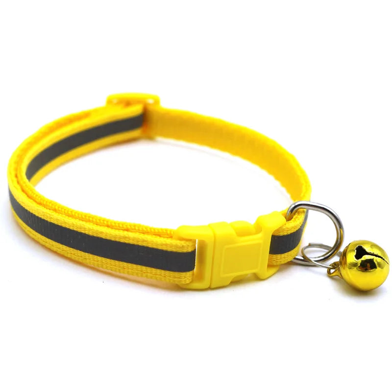 Reflective Breakaway Cat Collar Neck Ring Necklace Bell Pet Supplies Safety Elastic Adjustable Reflective Collar Pet Products