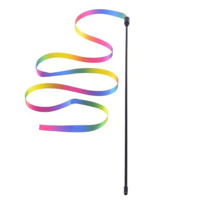 1PCS Pet Cat Toys Cute Funny Rainbow Strips Stick Cat Teaser Wand Pet Toys for Cats Interactive Toys Cat Supplies Pet Products