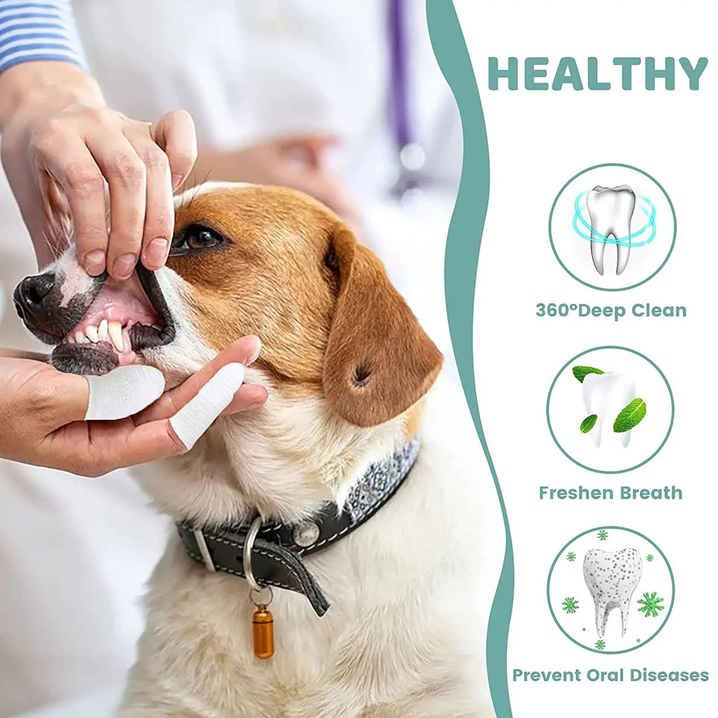 10pcs Pet Two-finger Brushing Finger Cots Puppy Teeth Oral Cleaning Tool Kitten Finger Toothbrush Pets Care Accessories Supplies