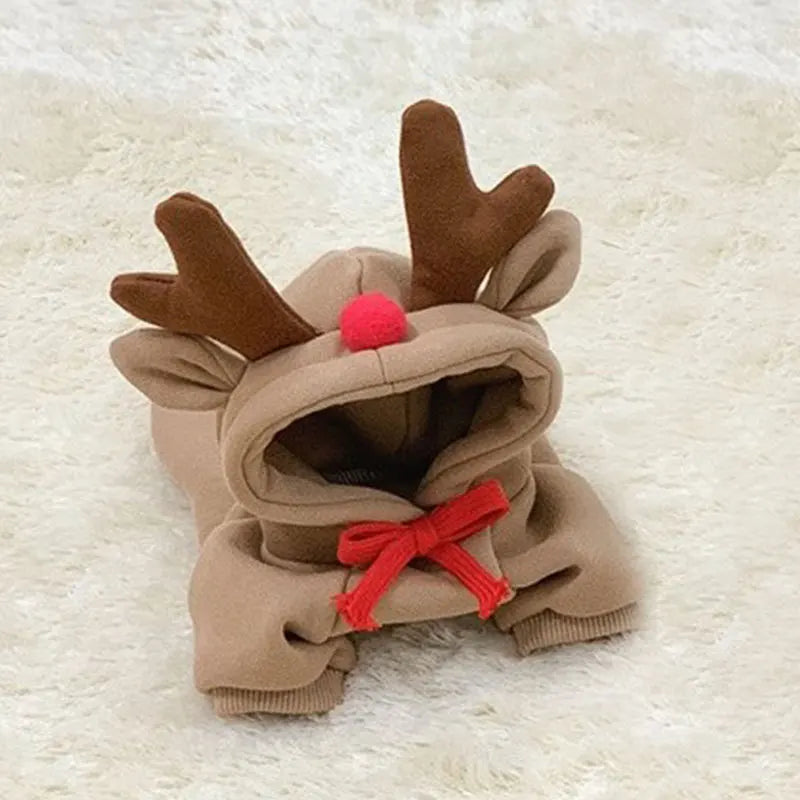 Cute Elk Dog Clothes Reindeer S/M/L Dogs Hoodies Warm Pet Clothing Puppy Cat Costume Coat Chihuahua Mouse Cheese Jacket Suit