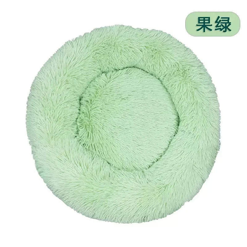Plush Circular Pet Nest Winter Cat Nest Dog Nest Warm Detachable Washable Round Cat Nest Pet Bed Seasonal Universal Decoration