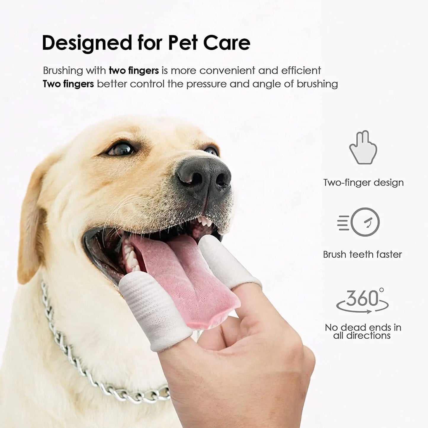 10pcs Pet Two-finger Brushing Finger Cots Puppy Teeth Oral Cleaning Tool Kitten Finger Toothbrush Pets Care Accessories Supplies