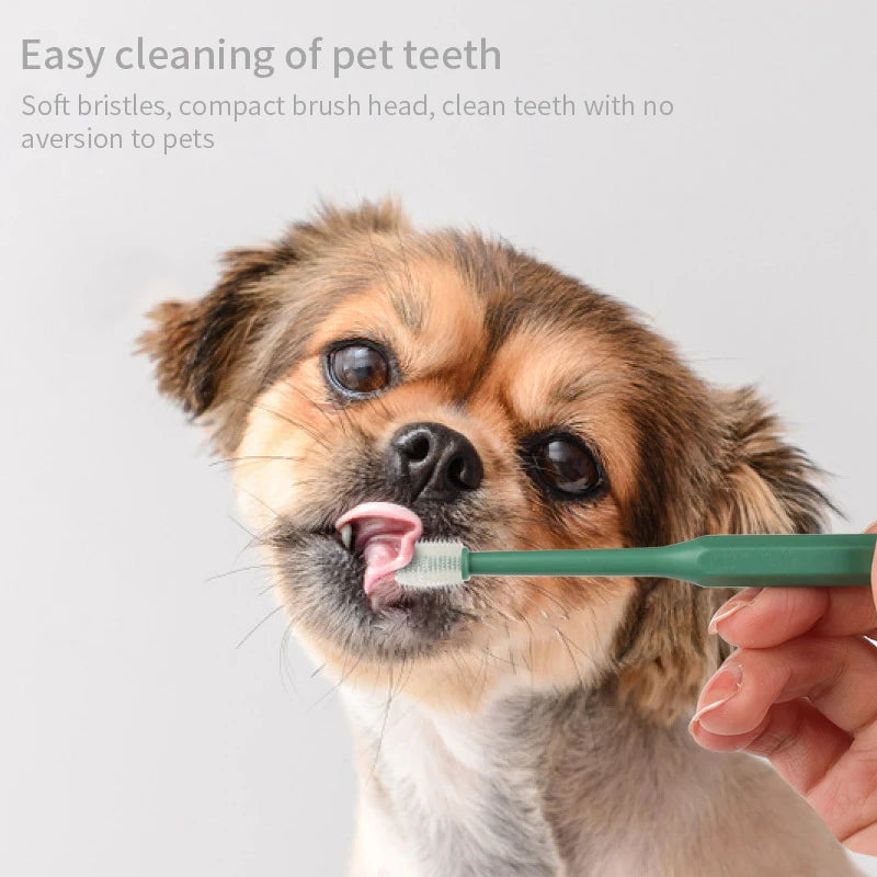 360-Degree Pet Toothbrush – Cat & Dog Teeth Care for Bad Breath, Tartar Removal, and Oral Hygiene.