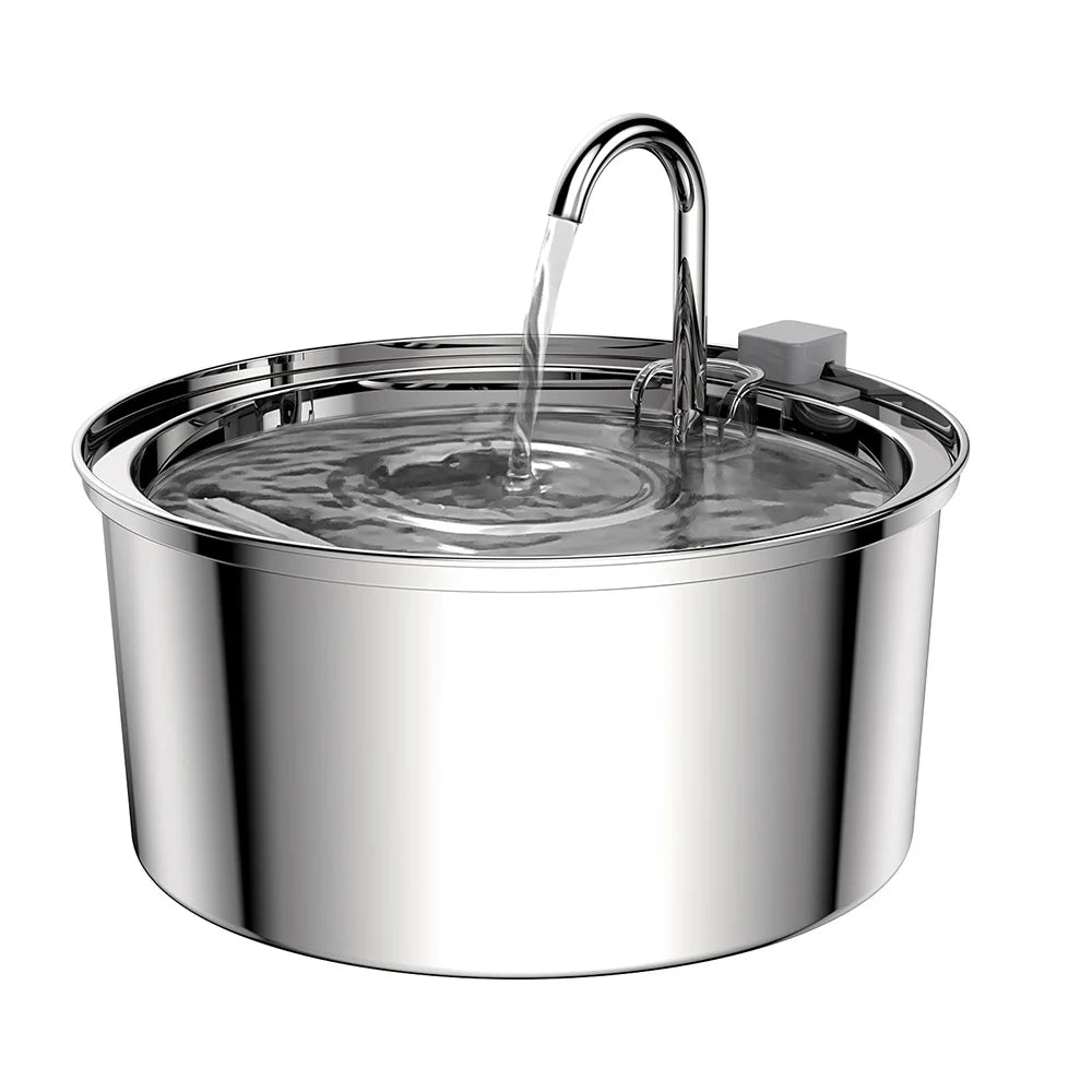3.2L Stainless Steel Cat Water Dispenser With Quiet Water Pump Filter Pet Drink Feeder For Cats Dogs Drinking Fountain Bowl