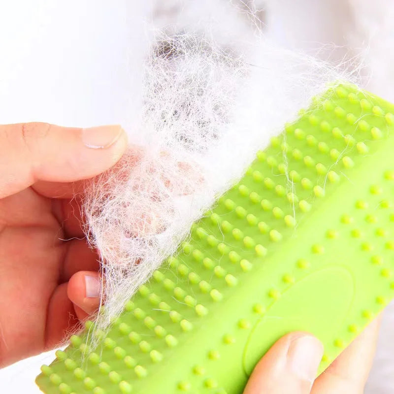 Silicone Hollow Rubber Dog Hair Brush Remover Cars Furniture Carpet Clothes Cleaner Brush for Dogs Pet Supplies Dog Hair Remover