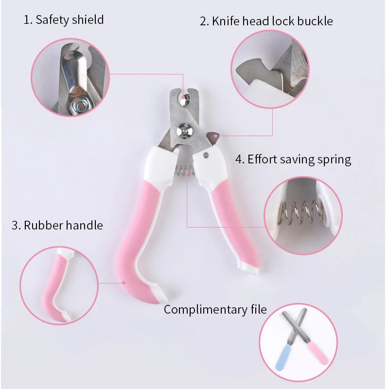 Pet Nail Clipper with Filer – Professional Grooming Tool for Cats & Dogs, Safe and Easy Nail Trimming.