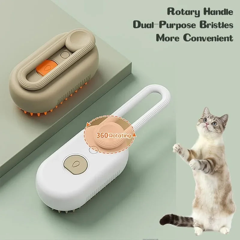 Rechargeable Steam Grooming Brush Steamy To Remove Loose Hair 3 in1 Electric Self Cleaning Spray Dog Brush Massage Pet Combs
