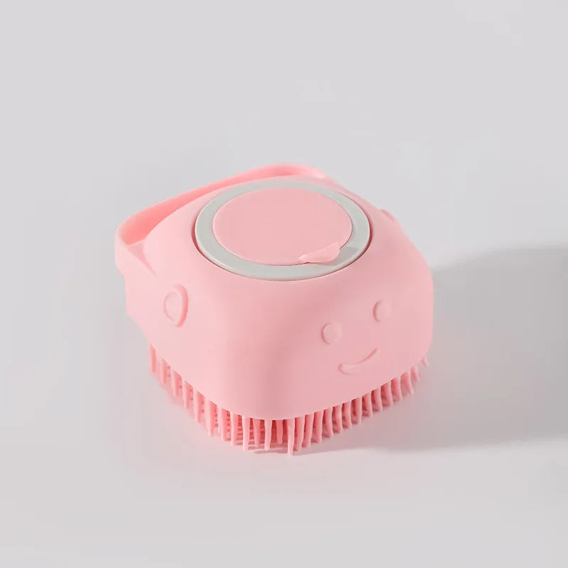 Pet Dog Shampoo Brush 2.7oz 80ml Cat Massage Comb Grooming Scrubber for Bathing Short Hair Soft Silicone Rubber