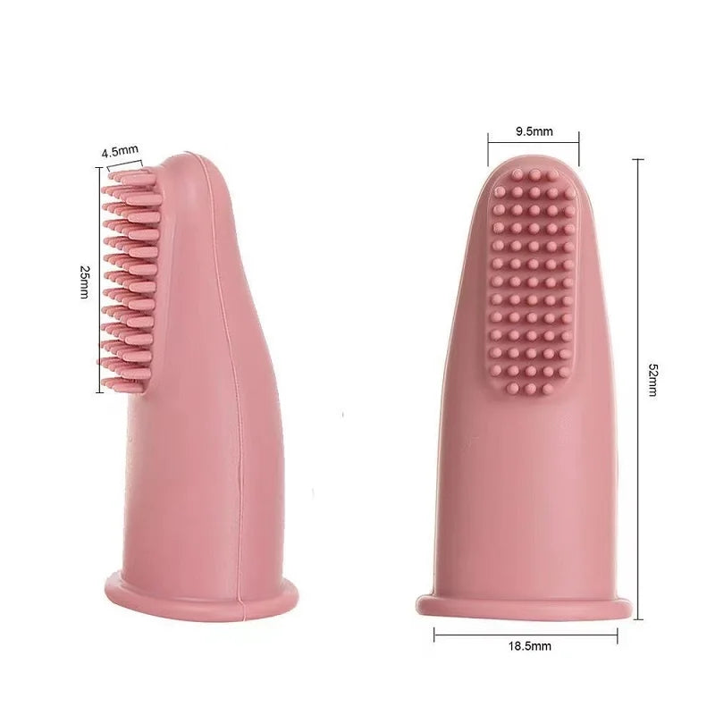 Dog Cat Super Soft Pet Finger Toothbrush Teeth Cleaning Bad Breath Care Nontoxic Silicone Tooth Brush Dog Cat Cleaning Supplies