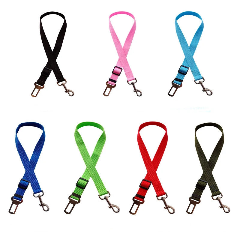 Adjustable Pet Cat Dog Car Seat Belt Pet Seat Vehicle Dog Harness Lead Clip Safety Lever Traction Dog Collars Dog Accessoires