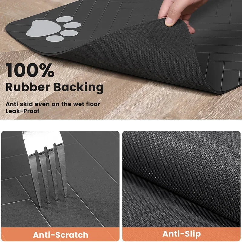 Dog Food Mat -Absorbent Dog Cat Mat for Food and Water Bowl, Quick Dry Dog Bowl Mat Dog Accessories-Dog Water Matt for Sloppy Drinkers
