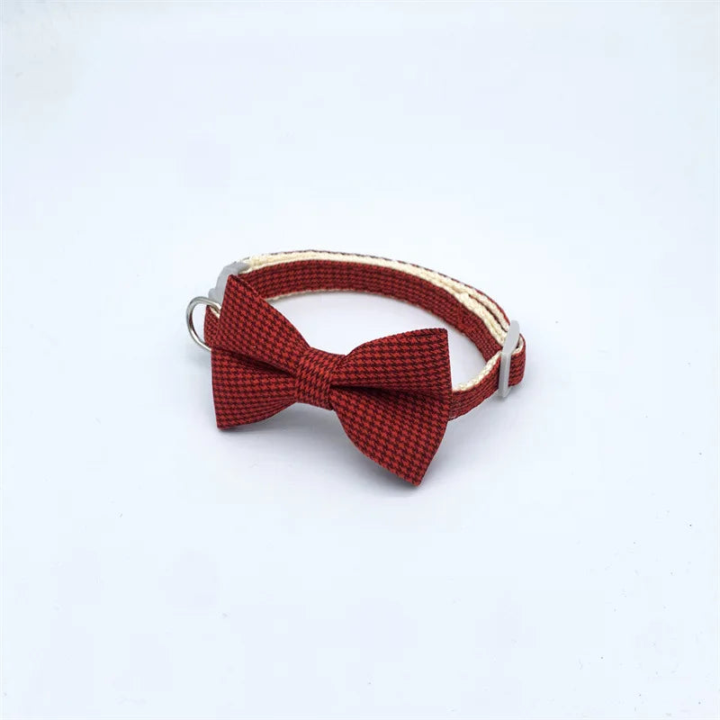 Adjustable Pet Collar with Cute Bow & Bell – Soft, Durable Cat & Dog Necklace for Kittens, Puppies & Pets.
