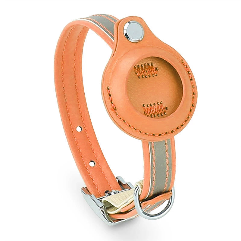 Anti-Lost Pet Cat Collar – Waterproof Reflective Collar with Apple Airtag Holder for Tracking and Positioning (Air Tag not Included).