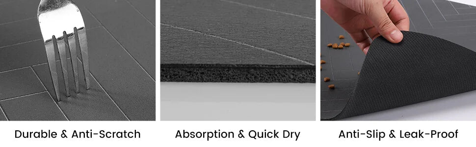 Dog Food Mat -Absorbent Dog Cat Mat for Food and Water Bowl, Quick Dry Dog Bowl Mat Dog Accessories-Dog Water Matt for Sloppy Drinkers