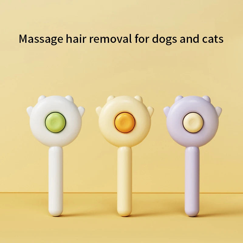 1Pcs Pet Hair Removal Brush Grooming Comb Self Cleaning Dog Slicker Brush with Massage Teeth Dogs Cats Pet Grooming Supplies