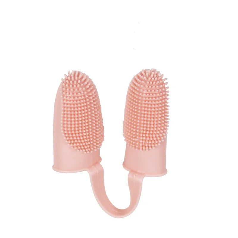 Dog Super Soft Double Finger Toothbrush – TPR Pet Teeth Cleaning Tool for Bad Breath & Oral Care.