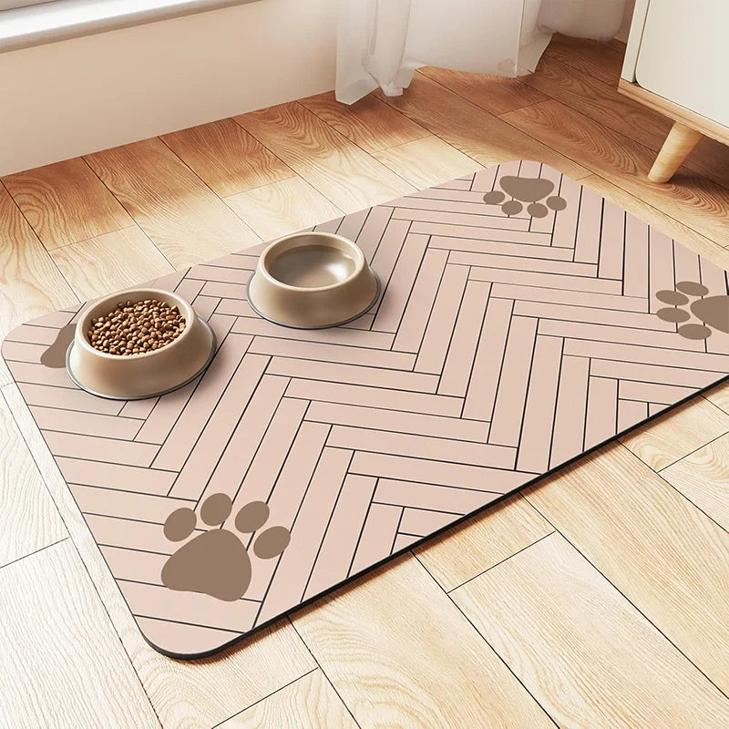 Dog Food Mat -Absorbent Dog Cat Mat for Food and Water Bowl, Quick Dry Dog Bowl Mat Dog Accessories-Dog Water Matt for Sloppy Drinkers