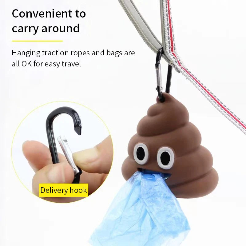 1pc Pet Poop Bag – Poop-Shaped Waste Bags with Portable Dispenser.
