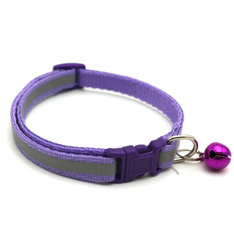 Reflective Breakaway Cat Collar Neck Ring Necklace Bell Pet Supplies Safety Elastic Adjustable Reflective Collar Pet Products