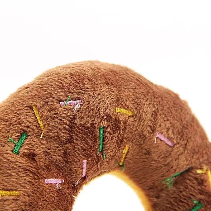 Soft Dog Donuts Plush Pet Dog Toys For Dogs Chew Toy Cute Puppy Squeaker Sound Toys Funny Puppy Small Medium Dog Interactive Toy
