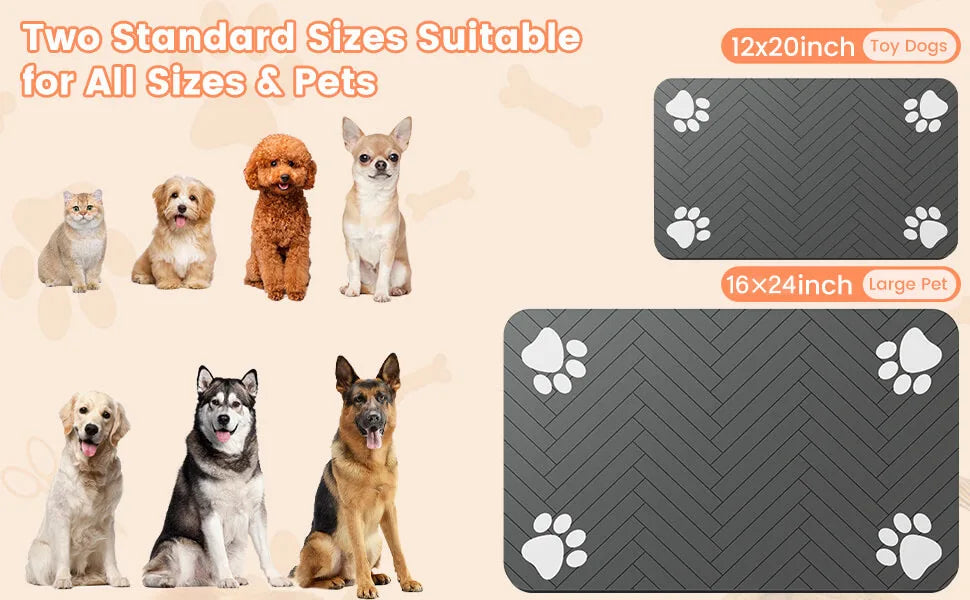 Dog Food Mat -Absorbent Dog Cat Mat for Food and Water Bowl, Quick Dry Dog Bowl Mat Dog Accessories-Dog Water Matt for Sloppy Drinkers