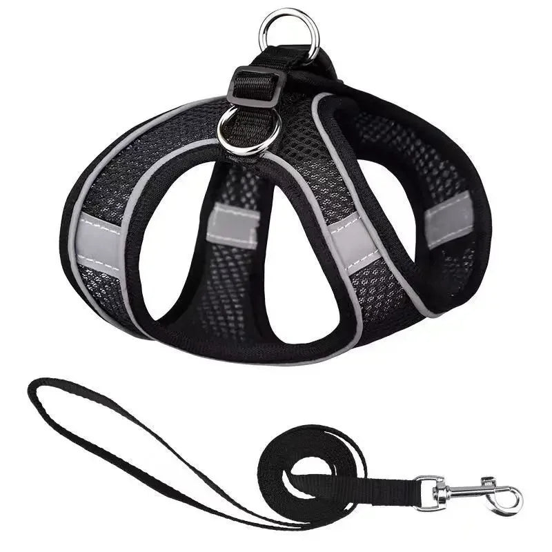 Adjustable Pet Harness Leash Set for Small Pets