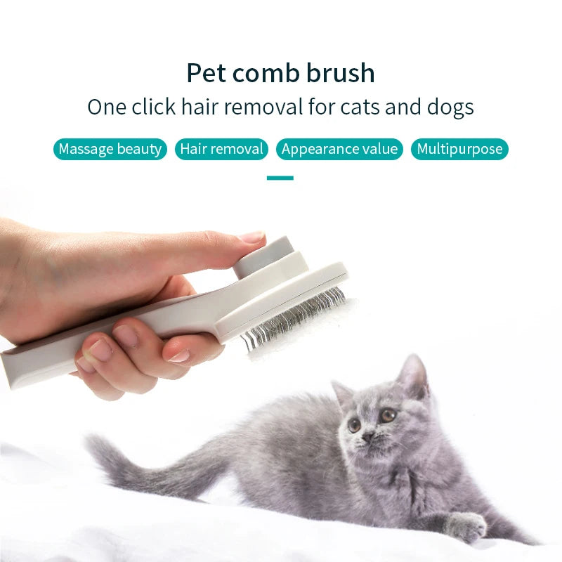 Self Cleaning Slicker Brush for Dog and Cat Removes Undercoat Tangled Hair Massages Particle Pet Comb Improves Circulation