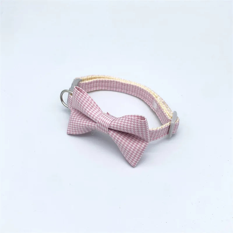 Adjustable Pet Collar with Cute Bow & Bell – Soft, Durable Cat & Dog Necklace for Kittens, Puppies & Pets.