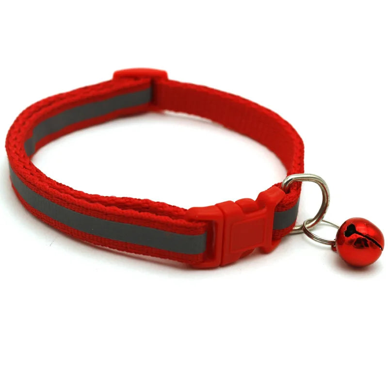 Reflective Breakaway Cat Collar Neck Ring Necklace Bell Pet Supplies Safety Elastic Adjustable Reflective Collar Pet Products
