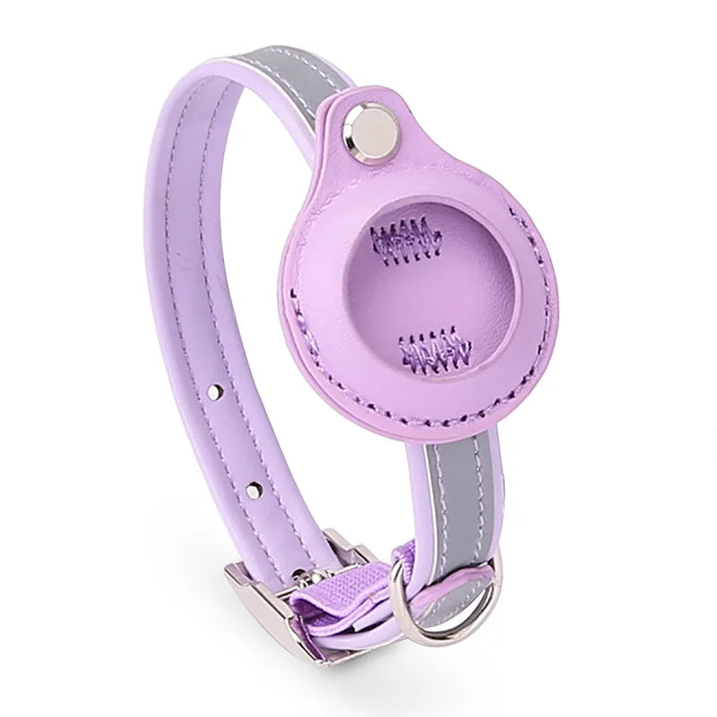 Anti-Lost Pet Cat Collar – Waterproof Reflective Collar with Apple Airtag Holder for Tracking and Positioning (Air Tag not Included).