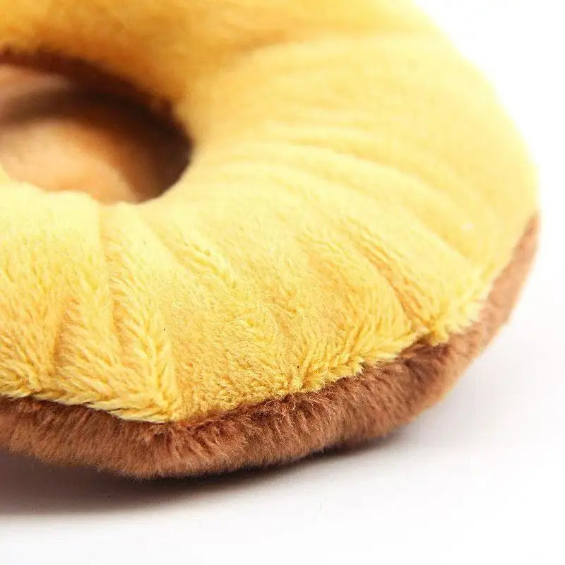 Soft Dog Donuts Plush Pet Dog Toys For Dogs Chew Toy Cute Puppy Squeaker Sound Toys Funny Puppy Small Medium Dog Interactive Toy