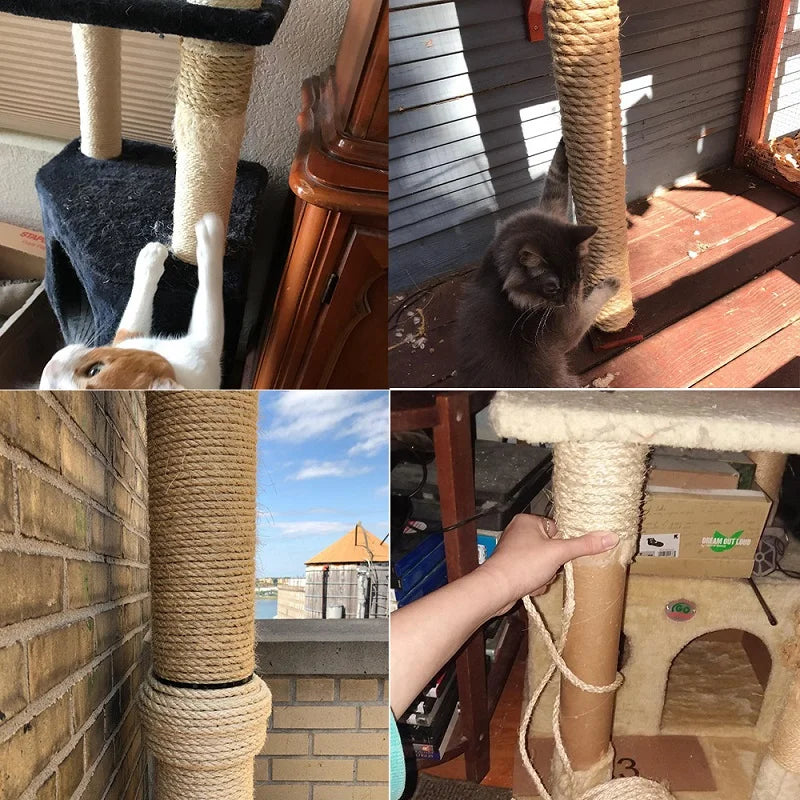 10M Natural Sisal Rope Cat Scratcher Rope Tree Scratching DIY Toy Paw Claw Furniture Protector Scratching Post Cat Accessories
