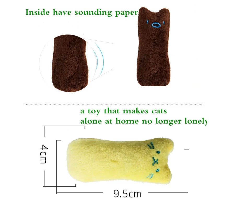 Teeth Grinding Catnip Toys Funny Interactive Plush Cat Toy Pet Kitten Chewing Vocal Toy Claws Thumb Bite Cat mint For Cats