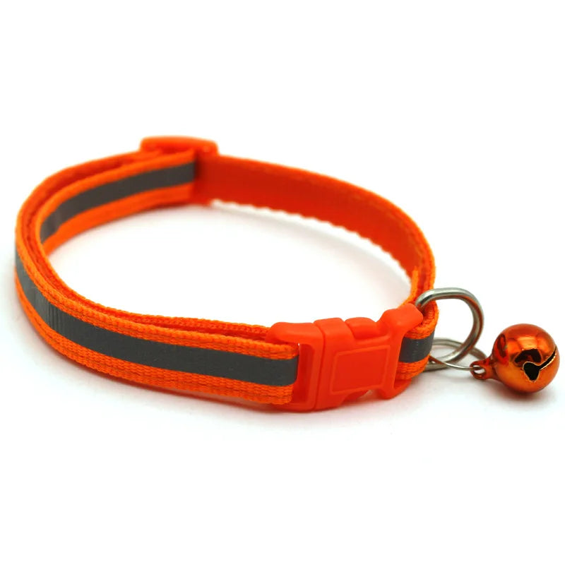 Reflective Breakaway Cat Collar Neck Ring Necklace Bell Pet Supplies Safety Elastic Adjustable Reflective Collar Pet Products