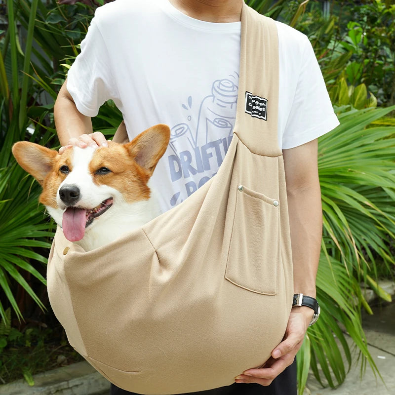Cotton Comfortable Dog Bag Pet Out Crossbody Shoulder Bag Outdoor Travel Portable Cat Puppy Sling Bag Tote Pet Carrying Supplies