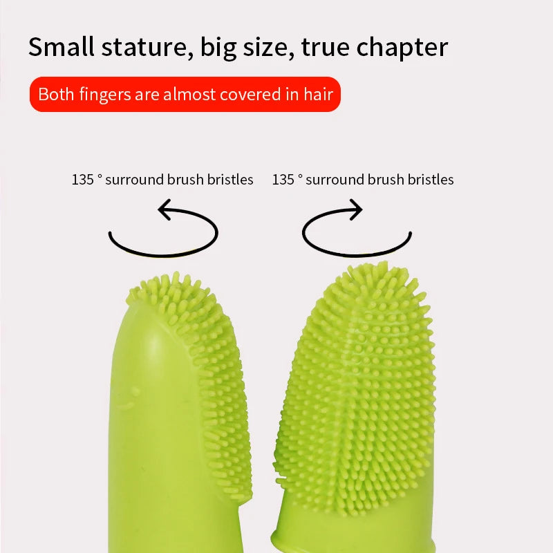 Dog Super Soft Double Finger Toothbrush – TPR Pet Teeth Cleaning Tool for Bad Breath & Oral Care.