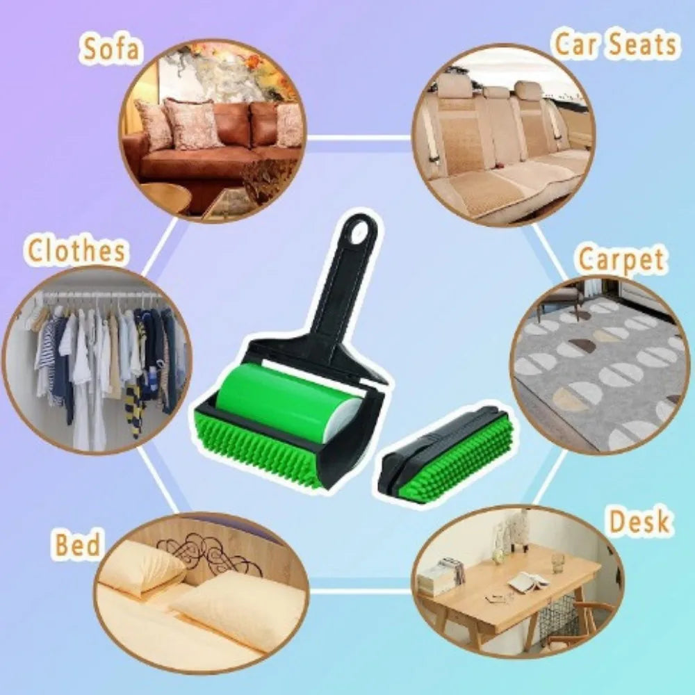 Reusable Sticky Tool Picker Cleaner Lint Roller Pet Hair Remover Brush Clothing Carpet Furniture