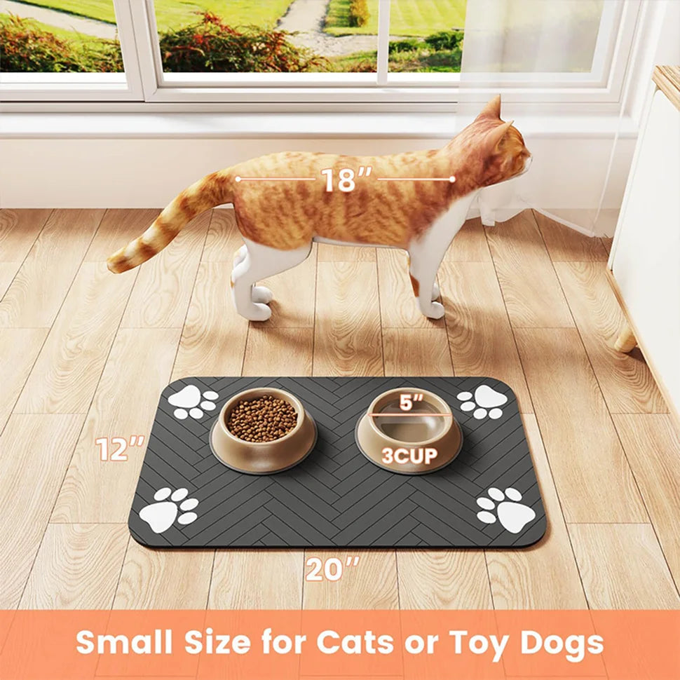 Dog Food Mat -Absorbent Dog Cat Mat for Food and Water Bowl, Quick Dry Dog Bowl Mat Dog Accessories-Dog Water Matt for Sloppy Drinkers